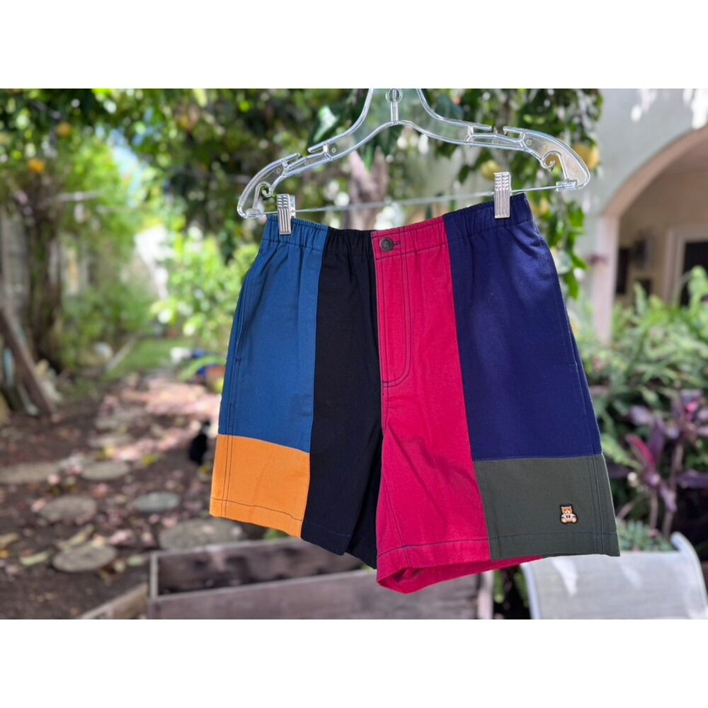 NWT Teddy Fresh 100% Cotton Canvas Patchwork Colorblock Sailing Shorts Size XS
